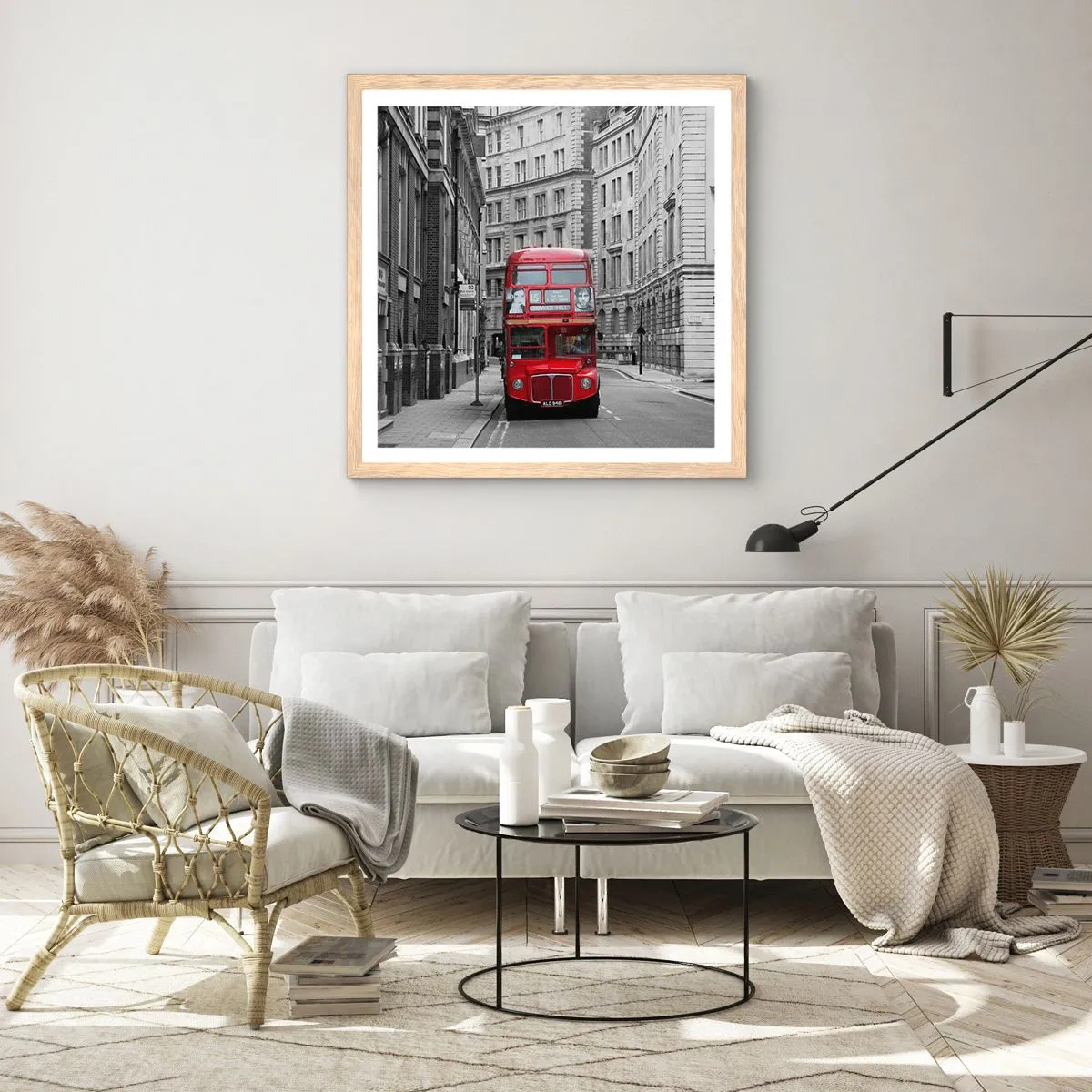 Plakát v rámu světlý dub - Všednost nemusí být šedá - 40x40 cm