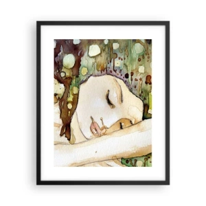 Plakát v černém rámu - Smaragdově-fialový sen - 40x50 cm