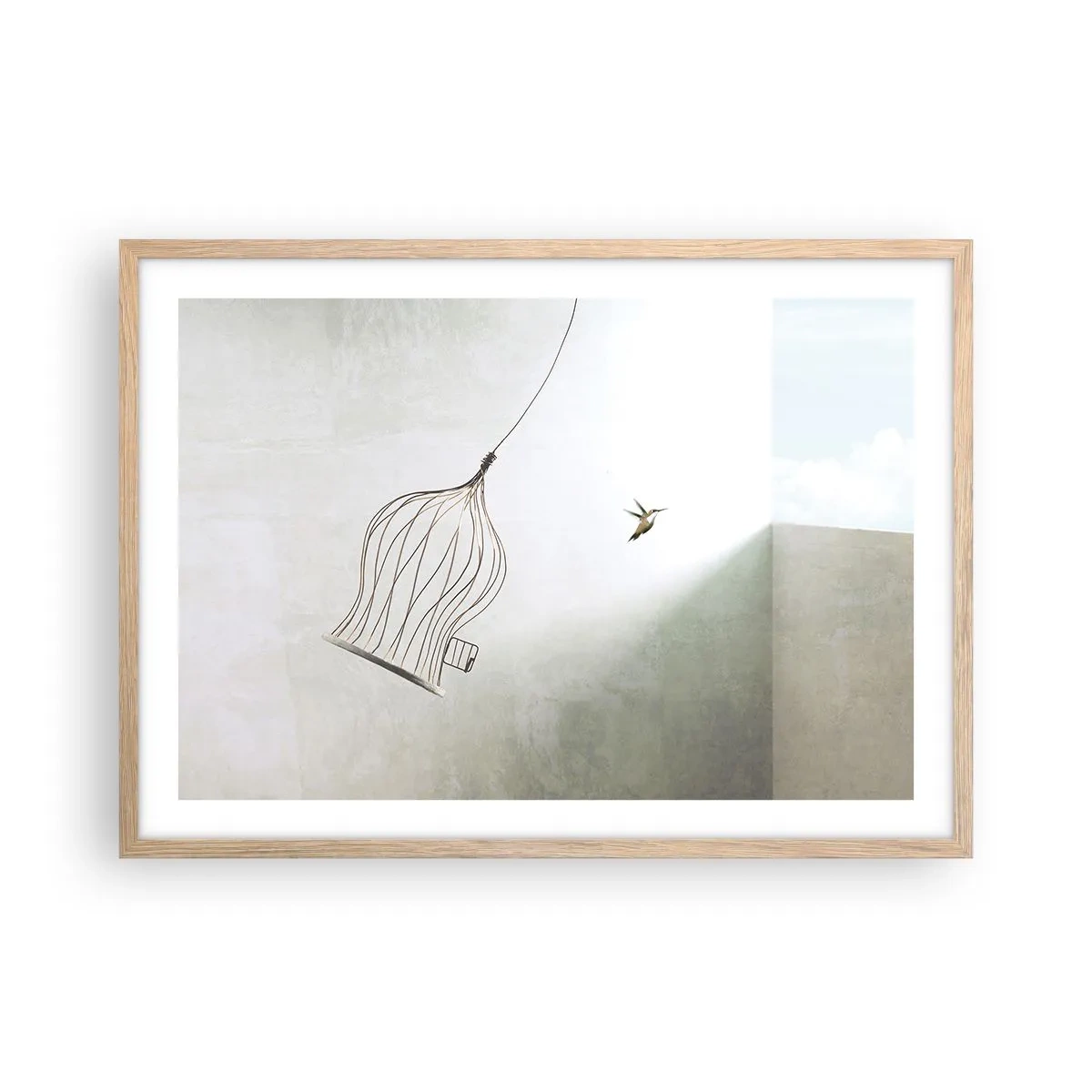 Plakát v rámu světlý dub - Ve svém živlu - 70x50 cm