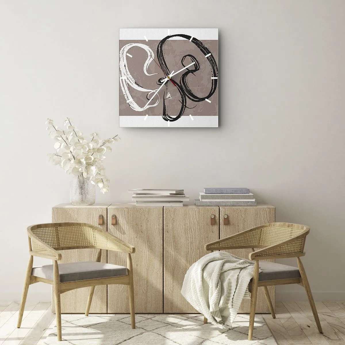 Nástěnné hodiny - Kompozice – hledání úplnosti - 30x30 cm