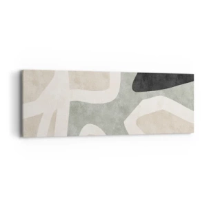 Obraz na plátně - Kompozice s černým motivem - 90x30 cm