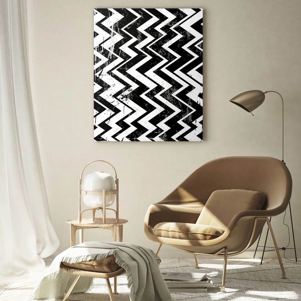 Obraz na skle - Cik-bílé, cik-černé - 50x70 cm