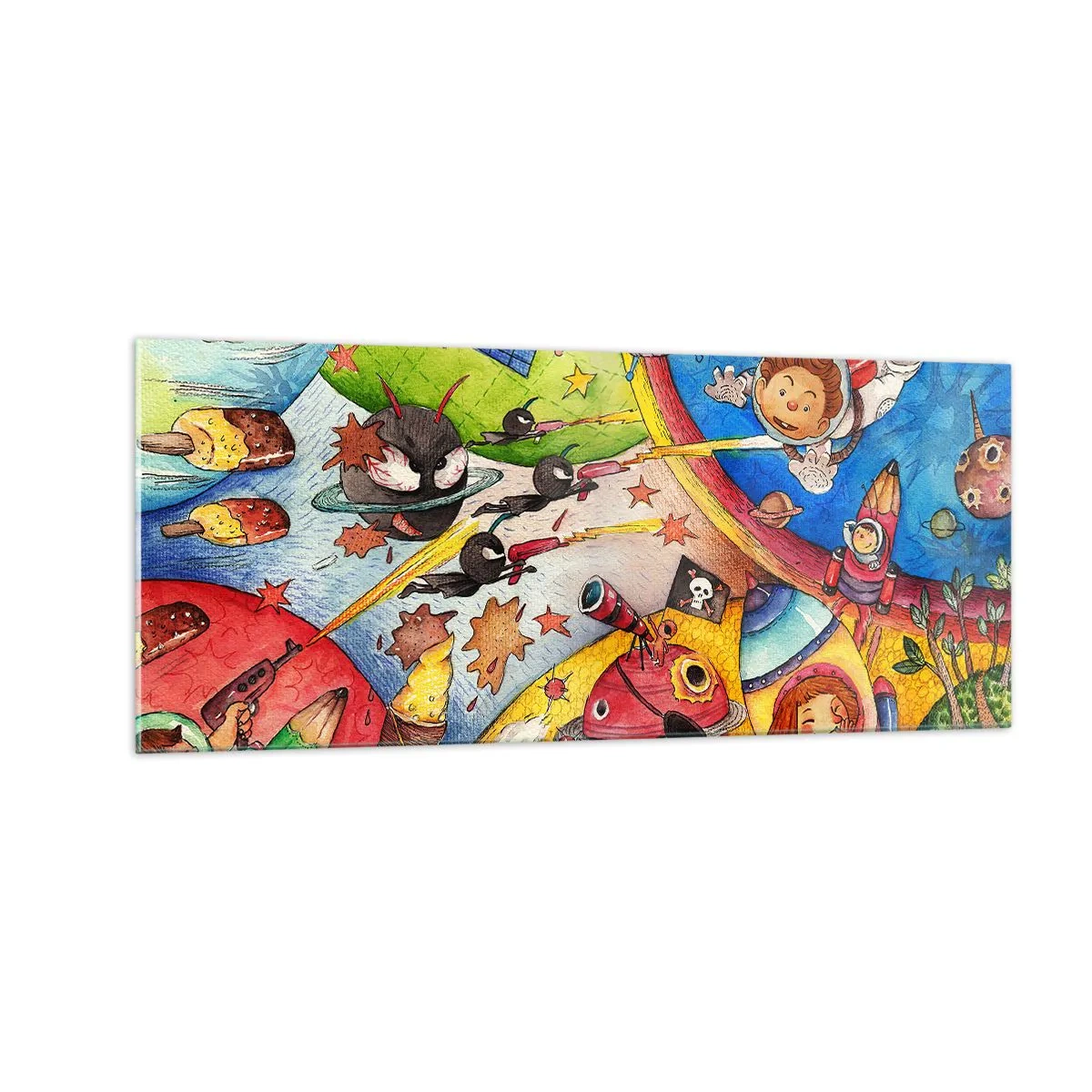 Obraz na skle - Velké vesmírné dobrodružství - 100x40 cm