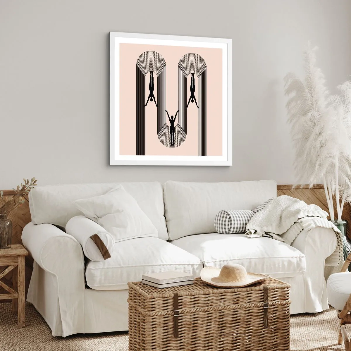 Plakát v bílém rámu - Vzhůru nohama - 60x60 cm