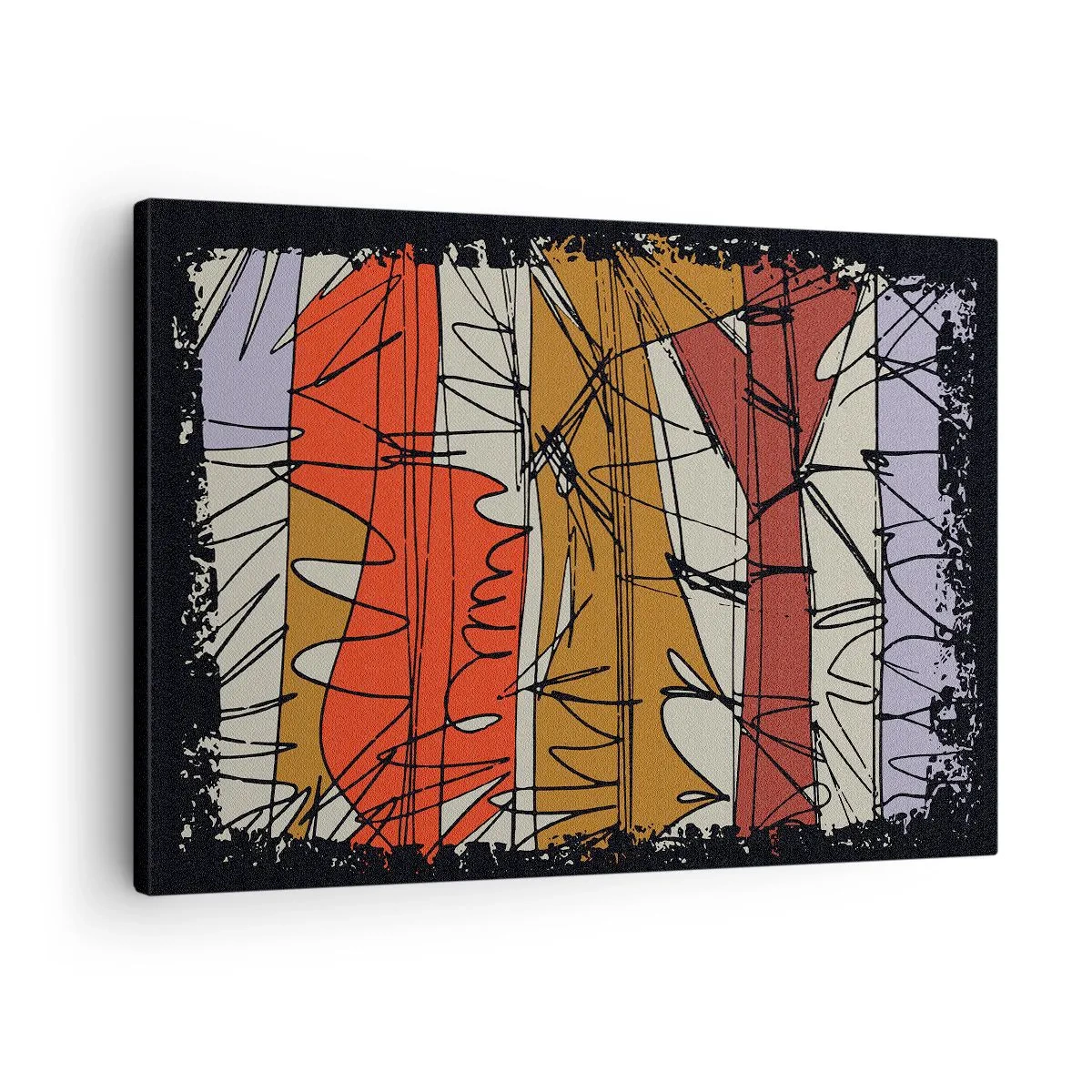 Obraz na plátně - Abstraktní kompozice v intenzivních barvách - 70x50cm - Spontánní kompozice - Moderní nástěnná dekorace do obývacího pokoje a ložnice ARTTOR