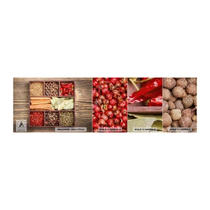 Vzor Fototapety Premium Sand - Pořádek tvarů, buket vůní - Gastronomie, Koření, Chilli - 100x30 cm