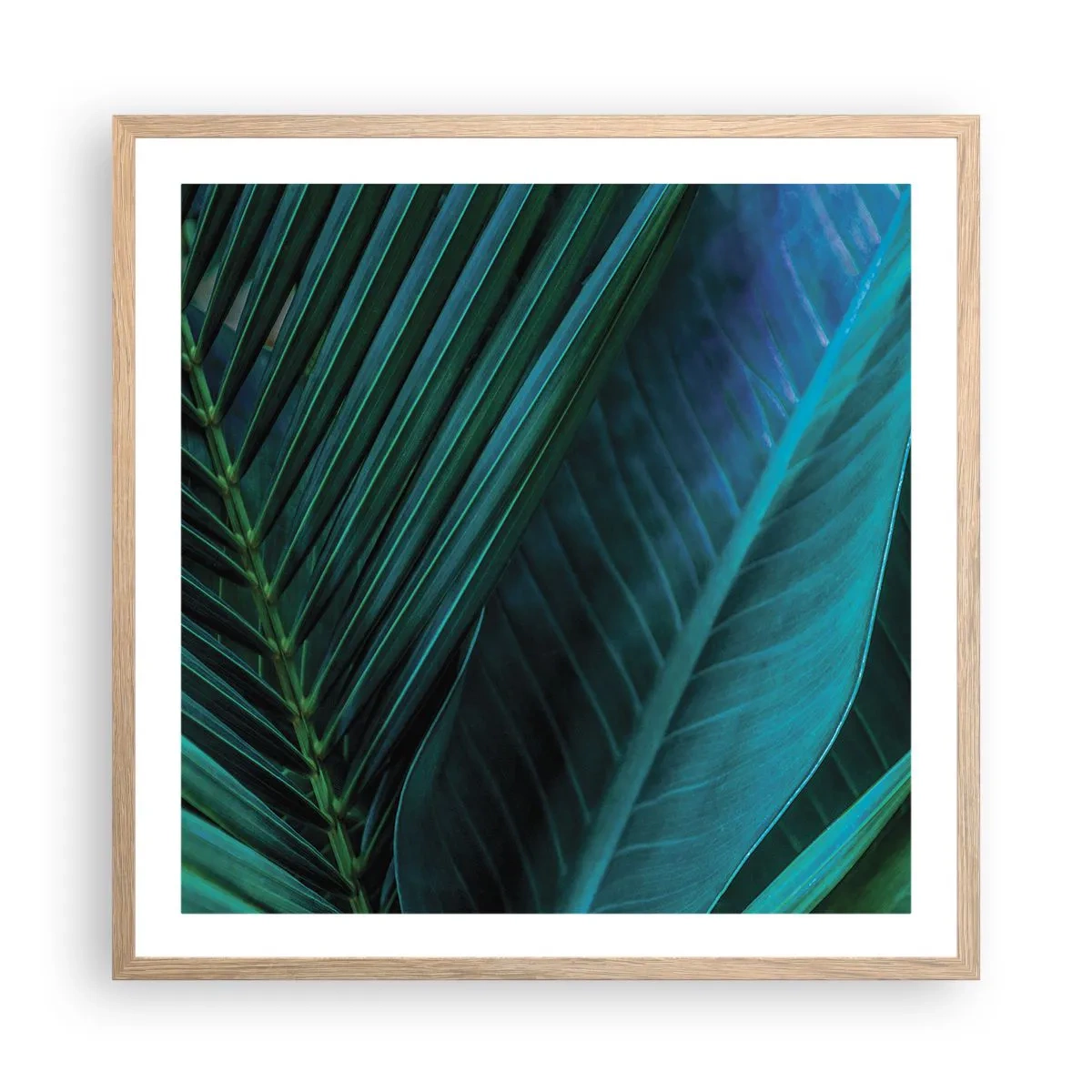Plakát v rámu světlý dub - Anatomie zelené - 60x60 cm