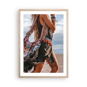 Plakát v rámu světlý dub - Šamanovo děvče - 50x70 cm