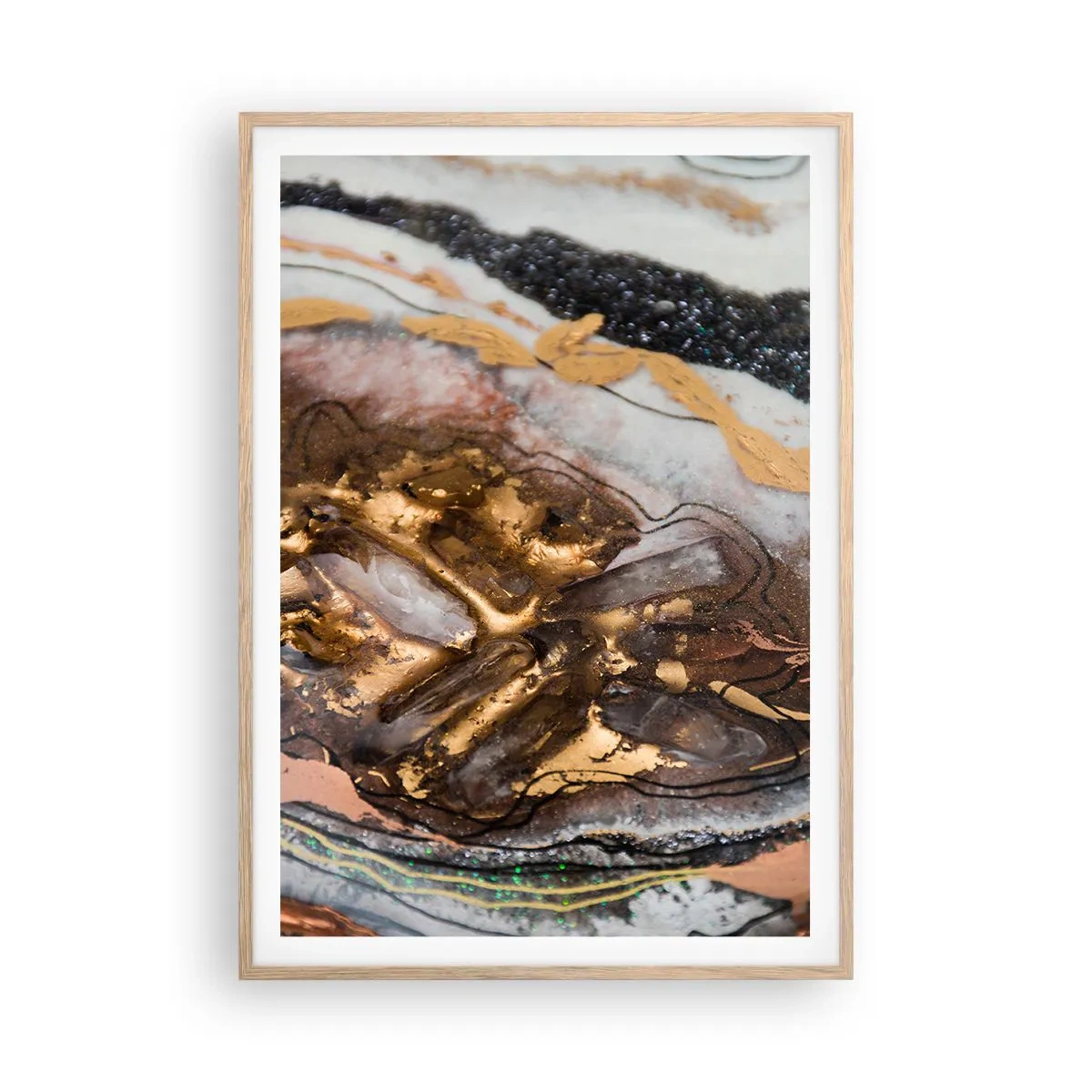 Plakát v rámu světlý dub - Prvek země - 70x100 cm