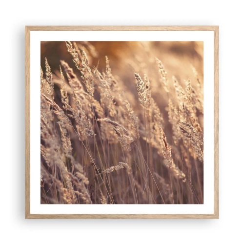 Plakát v rámu světlý dub - Připraveni přivítat podzim - 60x60 cm