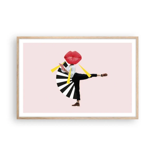 Plakát v rámu světlý dub - Surrealistický pop-art - 91x61 cm
