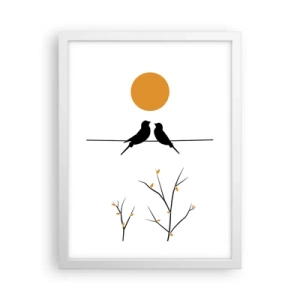 Plakát v bílém rámu - Slavíčí večer - 30x40 cm
