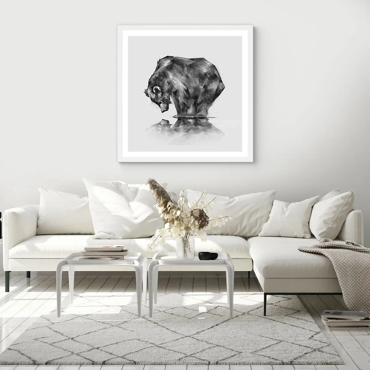 Plakát v bílém rámu - Je příjemné se sekat s někým blízkým - 60x60 cm