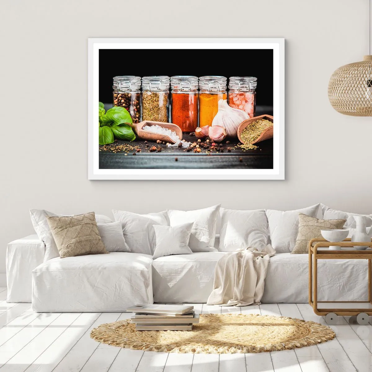 Plakát v bílém rámu - Aby měl život chuť - 70x50 cm