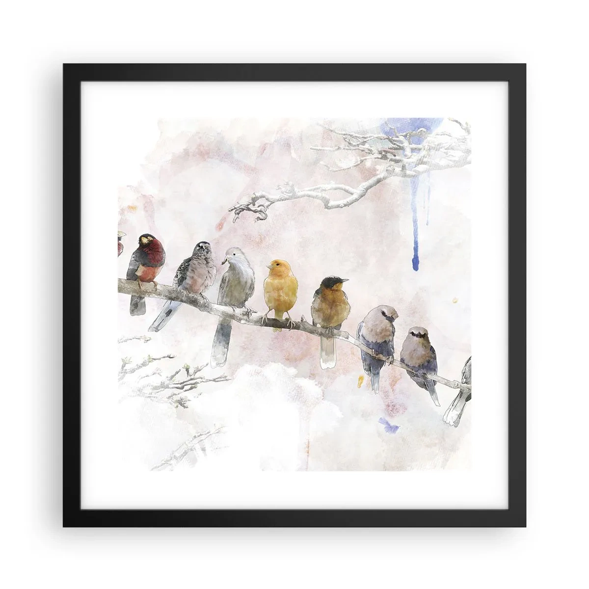 Plakát v černém rámu - Okřídlené setkání - 40x40 cm