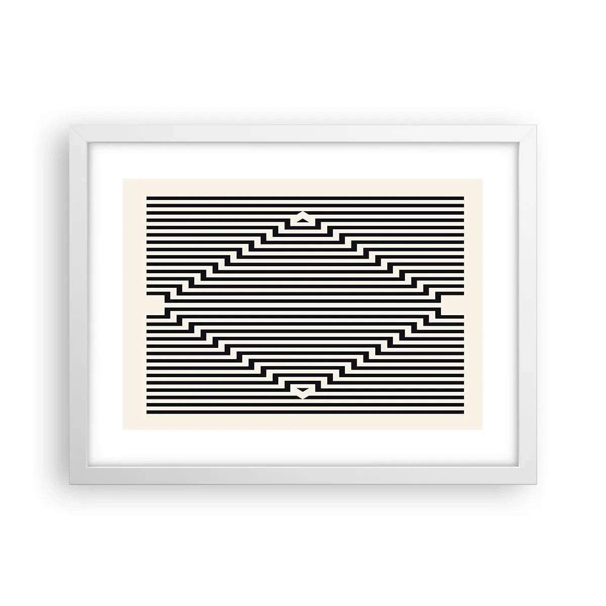 Plakát v bílém rámu - Geometrická iluze - 40x30 cm