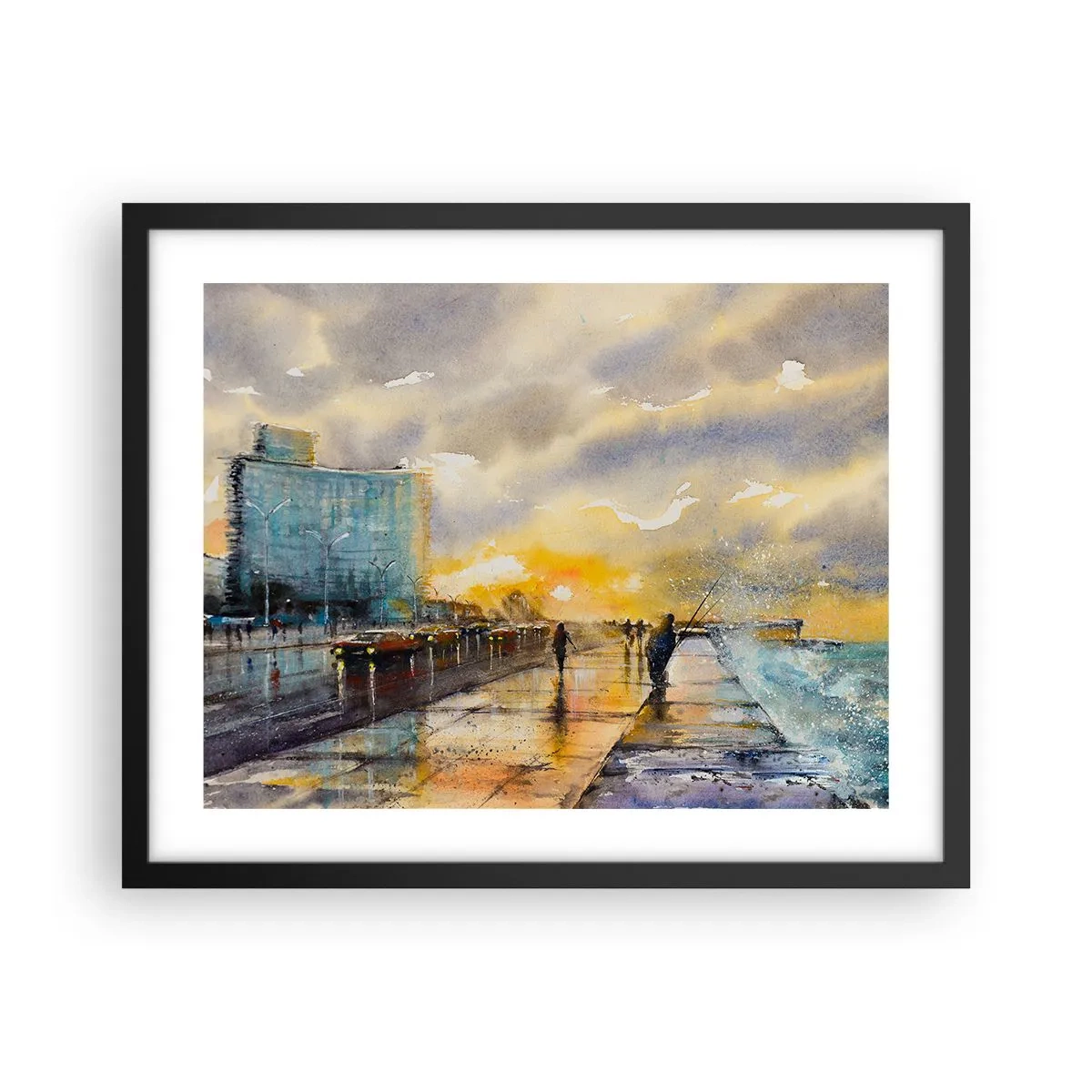 Plakát v černém rámu - Život na pobřeží - 50x40 cm