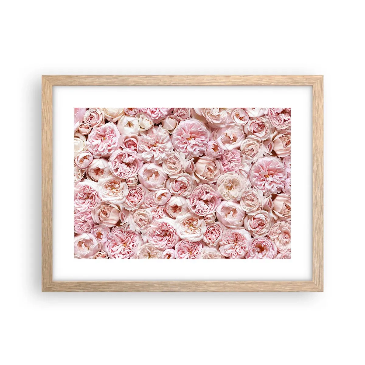 Plakát v rámu světlý dub - Vydlážděná růžemi - 40x30 cm