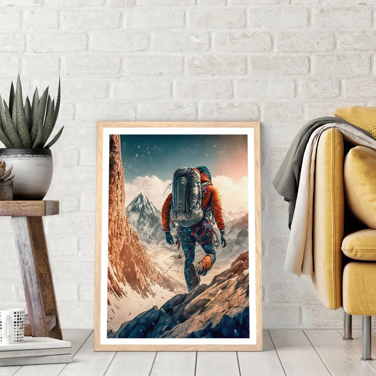 Plakát v rámu světlý dub - Osamělý bojovník - 70x100 cm