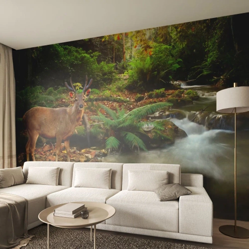 Fototapeta na míru Premium Canvas - Vítám v mém světě - Krajina, Zvířata, Jelen
