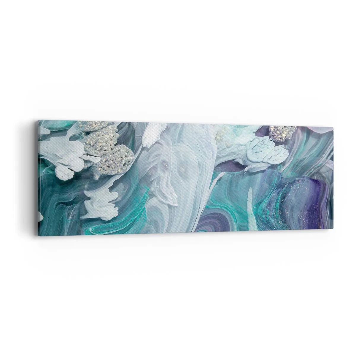 Obraz na plátně - Proudy modré - 90x30 cm