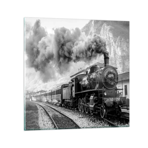 Obraz na skle - Stojí na nádraží… - 60x60 cm