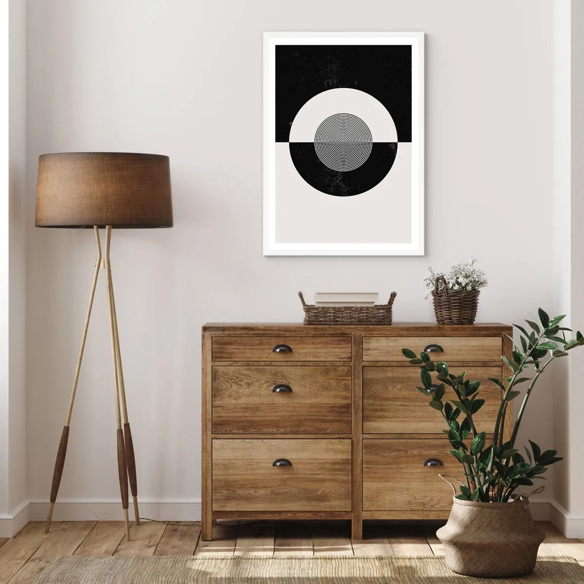 Plakát v bílém rámu - Harmonie v černé a bílé - 40x50 cm