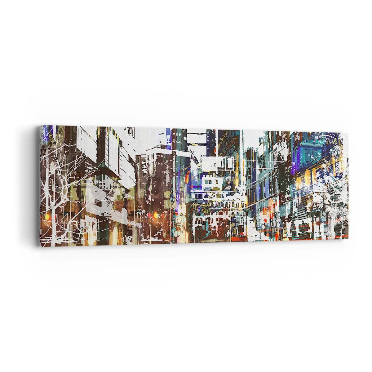 Obraz na plátně - Třpytivé město - 90x30 cm