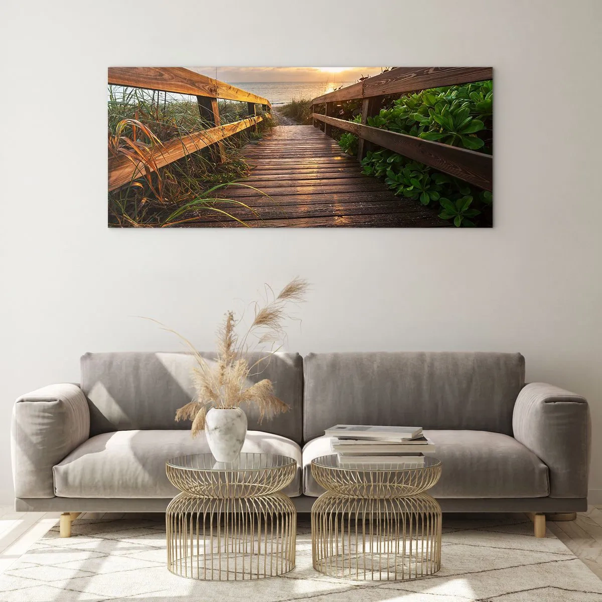 Obraz na skle - A přímo ke břehu - 160x50 cm