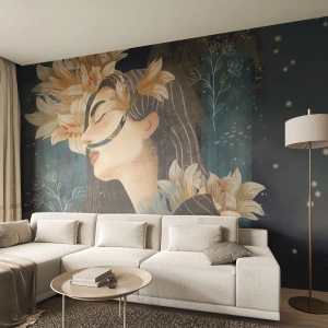 Fototapeta Premium Canvas - Pohádka o princezně s liliemi - Abstrakce, Žena, Květiny - 100x70 cm