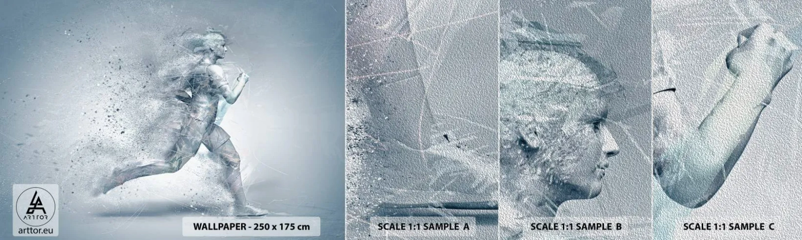 Vzor Fototapety Premium Sand - Energie krystalicky čistá - Abstrakce, Grafika, Běžec - 100x30 cm