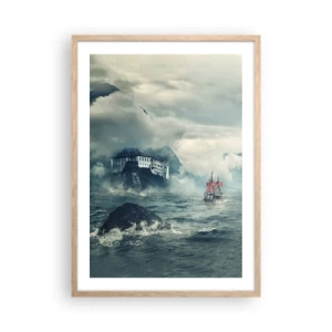 Plakát v rámu světlý dub - V kouzelných vodách - 50x70 cm