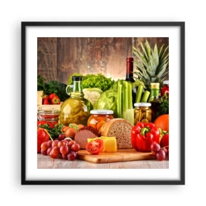 Plakát v černém rámu - Uzené, pečené, marinované - 50x50 cm