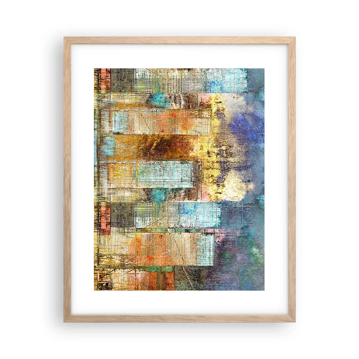 Plakát v rámu světlý dub - Prosluněná metropole - 40x50 cm