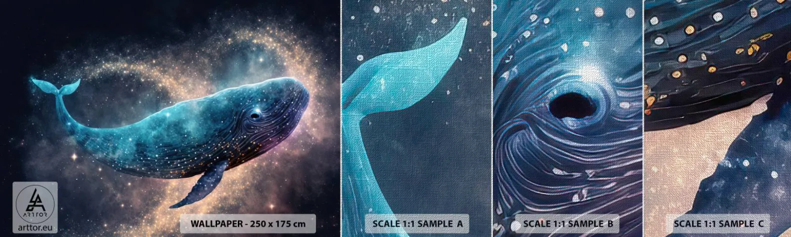 Vzor Fototapety Premium Canvas - Je takový svět… - Velryba, Kouzlo, Fantastický - 100x30 cm