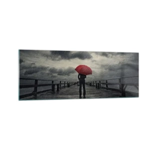 Obraz na skle - Nevadí, že prší - 140x50 cm