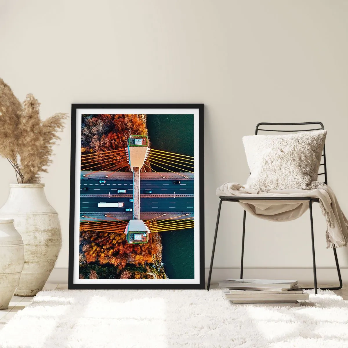 Plakát v černém rámu - Za vodami, za lesy - 61x91 cm