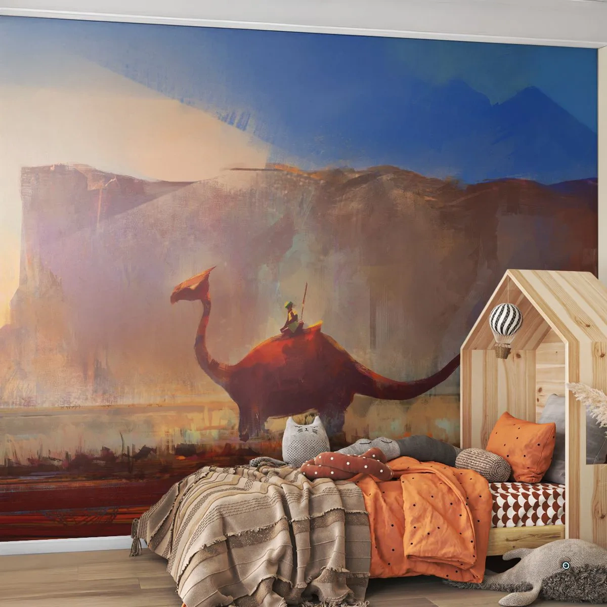 Fototapeta Premium Canvas - Kdyby nevyhynuly - Abstrakce, Dinosaurus, Fantazie - 350x256 cm