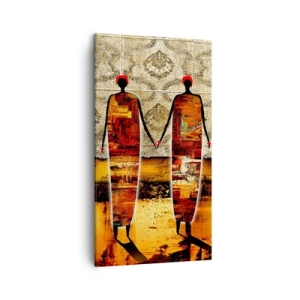 Obraz na plátně - Etnická kompozice v barvách Afriky - 45x80 cm