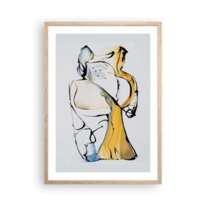 Plakát v rámu světlý dub - Skleněná abstrakce - 50x70 cm