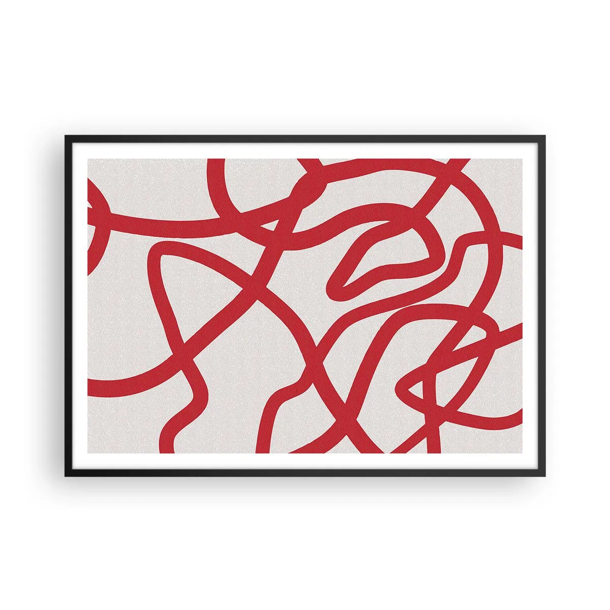 Plakát v černém rámu - Červené na bílém - 100x70 cm