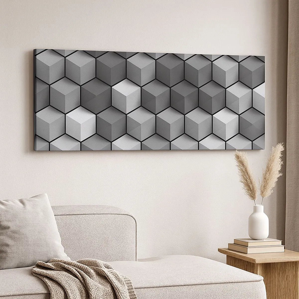 Obraz na plátně - Kubistické puzzle - 100x40 cm