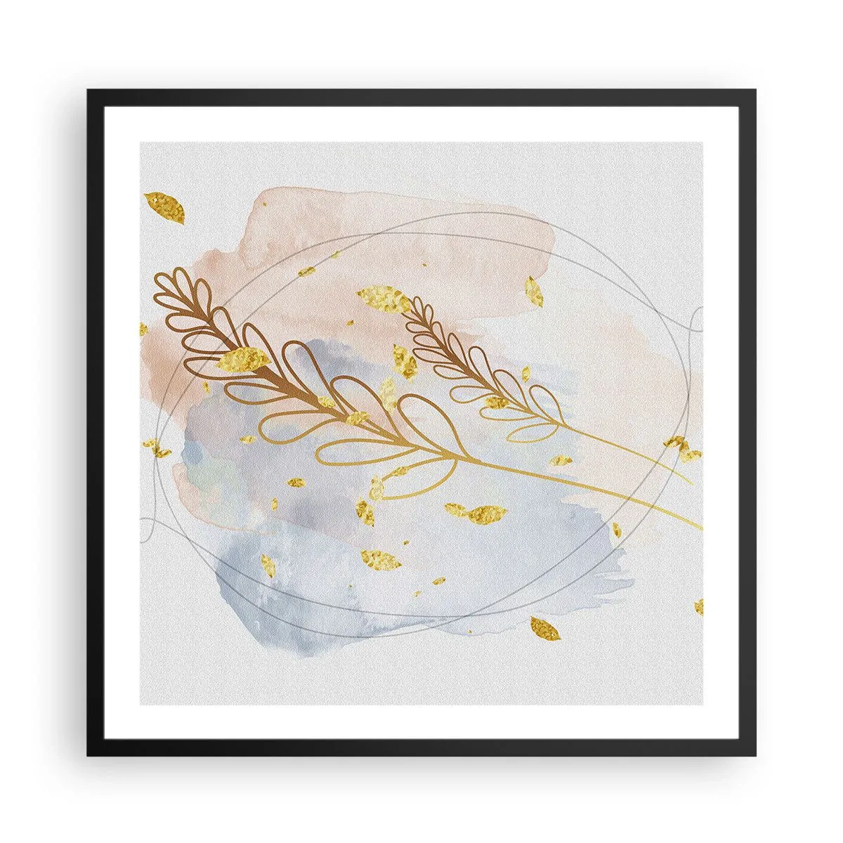 Plakát v černém rámu - Zlatý závan - 60x60 cm