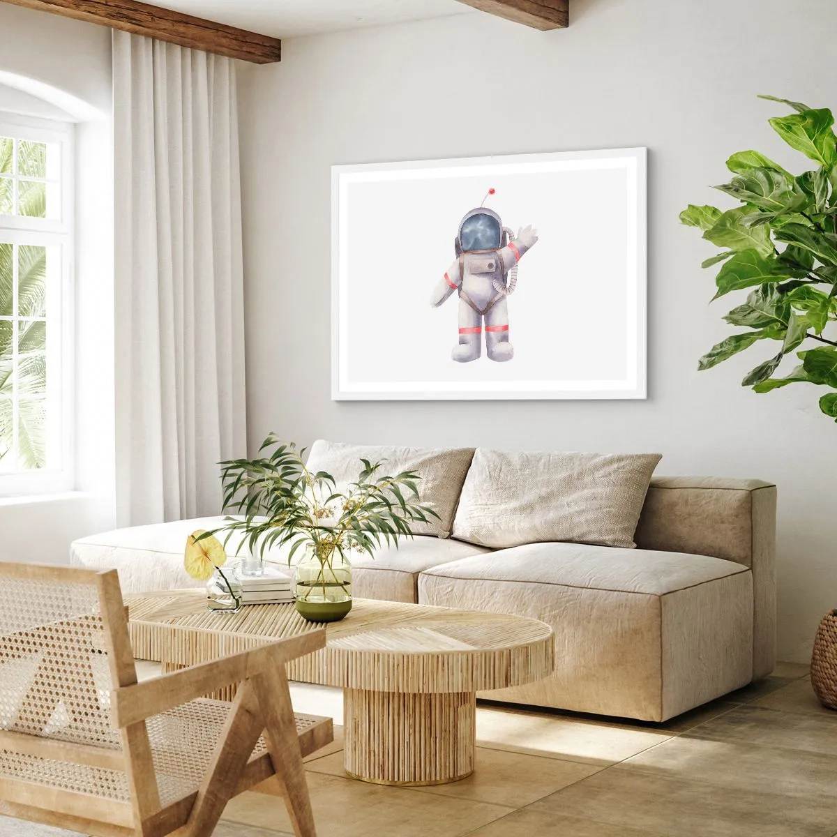 Plakát v bílém rámu - Tak zatím! - 100x70 cm