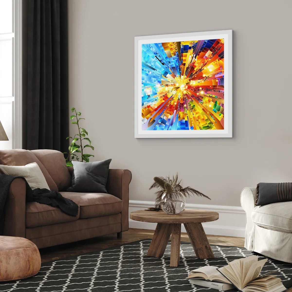 Plakát v bílém rámu - In medias res - 40x40 cm