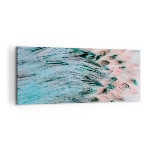 Obraz na plátně - Safírově růžové chmýří - 100x40 cm