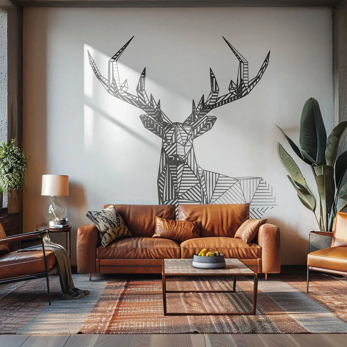 Fototapeta Samolepicí Deluxe Sticker - Jelen v kubistickém stylu - Abstrakce, Jelen, Zvířata - 250x175 cm