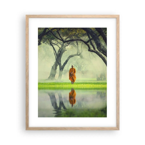 Plakát v rámu světlý dub - Na cestě k osvícení - 40x50 cm