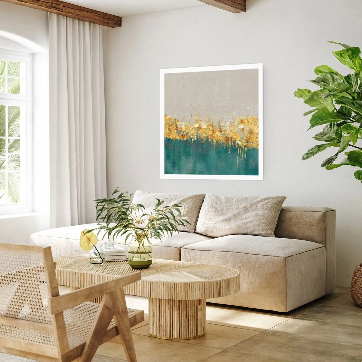 Plakát - Zlatá hranice - 60x60 cm