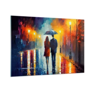 Obraz na skle - Spolu – barevná noc - 100x70 cm